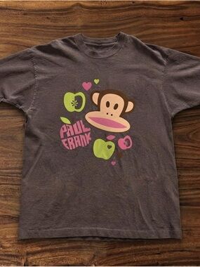 Paul Frank Brown Graphic Monkey Tee - Brown with Pink & Green